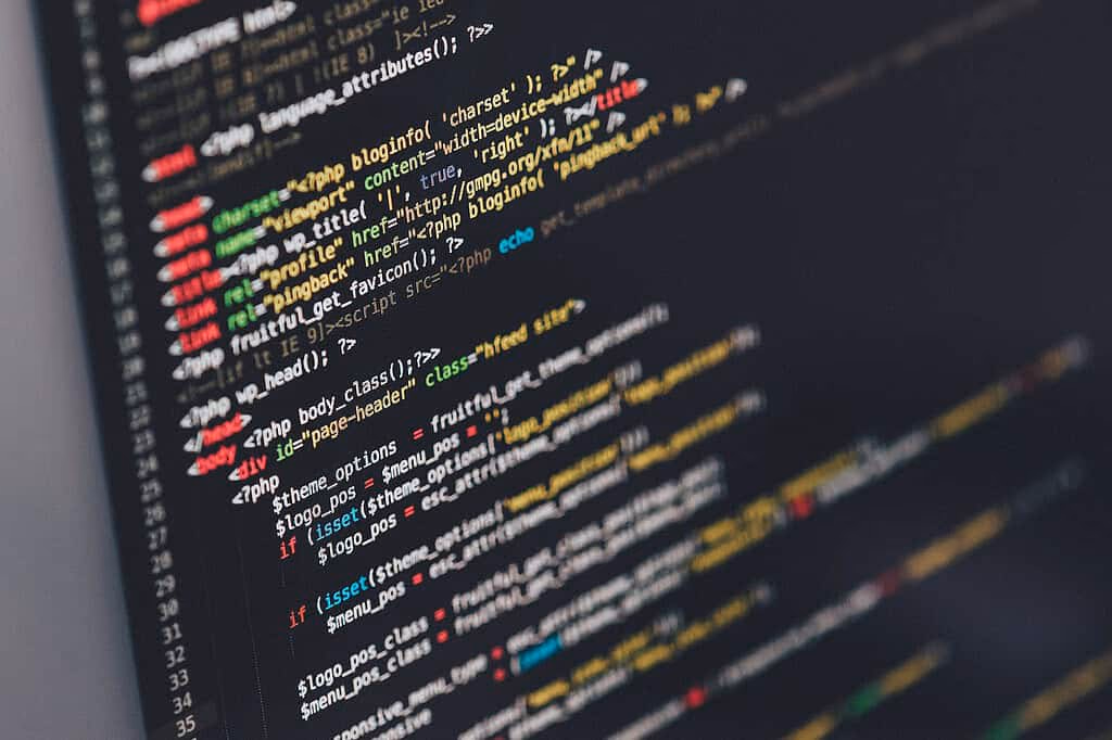 A computer screen with programming code.